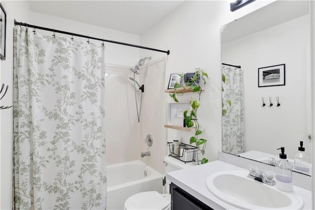 13310 August Dr, Mobile, AL 36695 - bathroom featuring vanity, shower / bath combo, and toilet