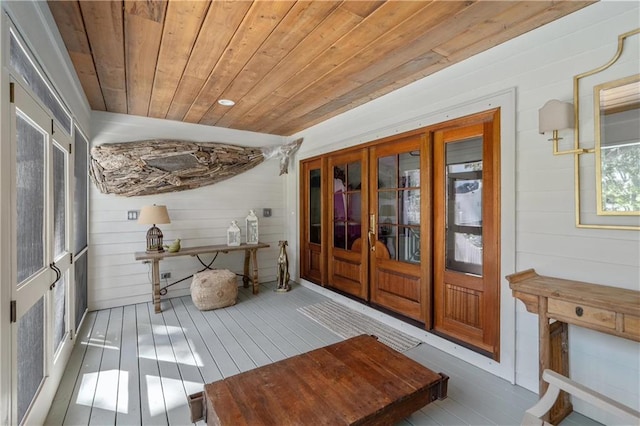 entrance to property featuring french doors