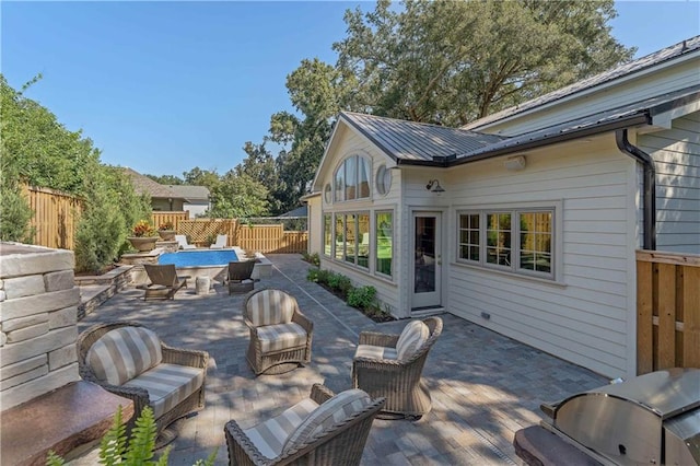 view of patio featuring area for grilling