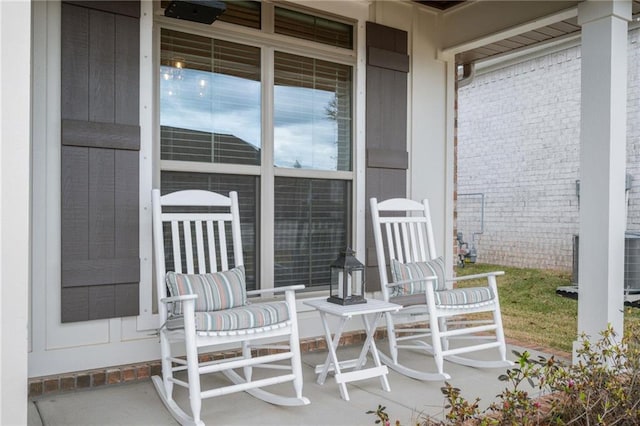 view of patio with a porch