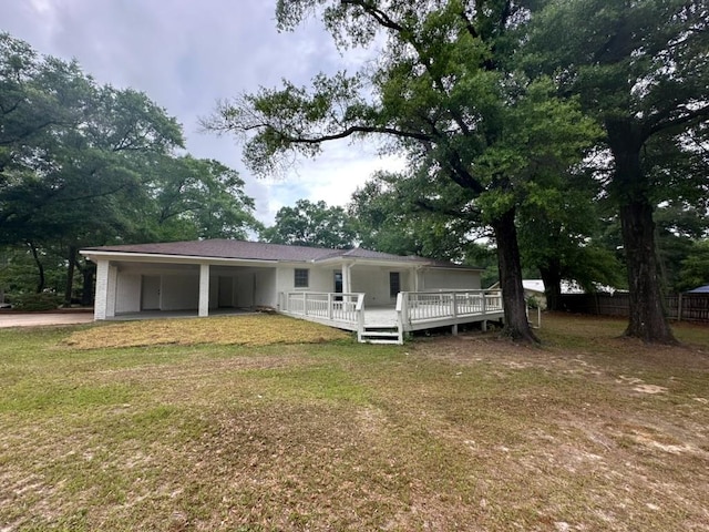 3050 Lacoste Rd, Mobile, AL 36618 - view of front of property with a carport and a deck