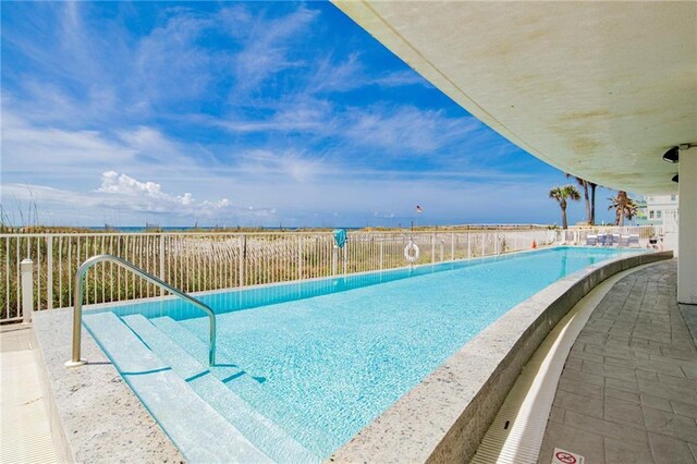 community pool with fence
