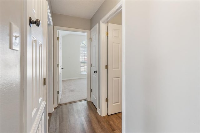 corridor featuring hardwood / wood-style flooring