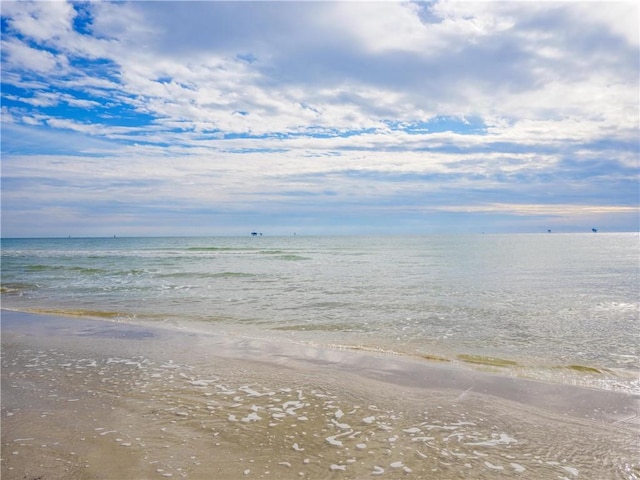 property view of water featuring a view of the beach