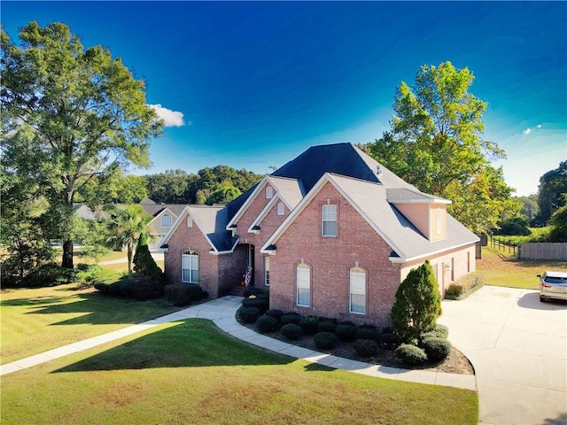 view of front of home with a front yard