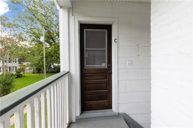 view of doorway to property