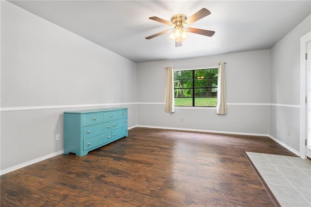 5717 Post Oak Ct, Mobile, AL 36609 - unfurnished room featuring a ceiling fan, wood finished floors, and baseboards