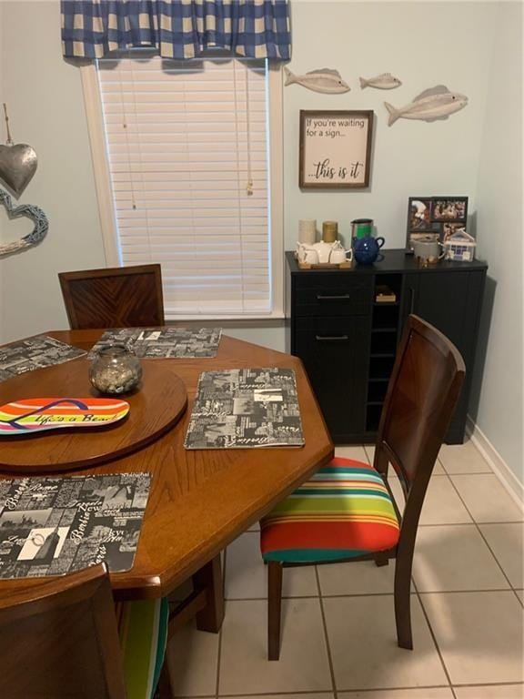 view of tiled dining room