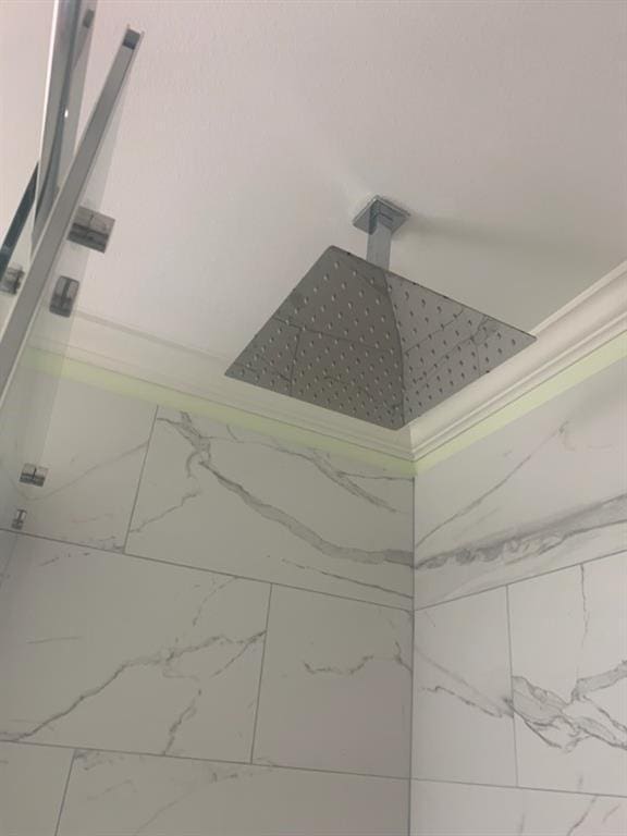 interior details with tiled shower