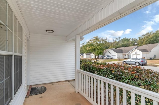 balcony featuring a porch