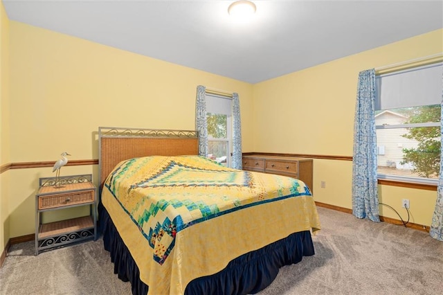 bedroom featuring carpet and multiple windows