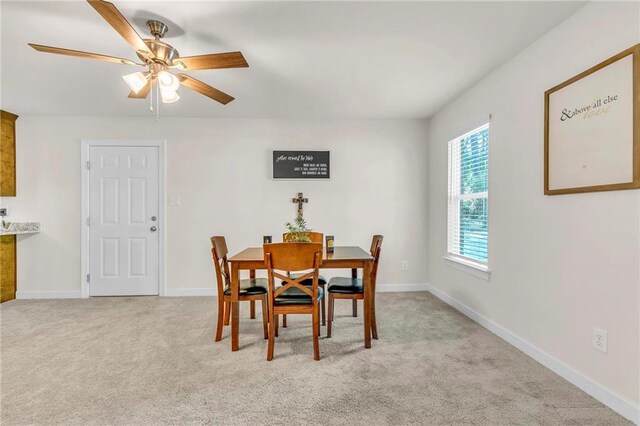 1933 Wildwood Pl, Mobile, AL 36609 - carpeted dining room with baseboards and a ceiling fan