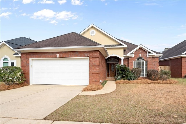 single story home with a garage