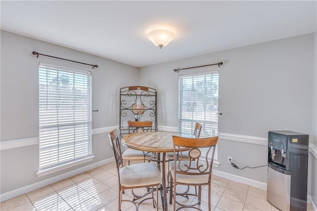 view of tiled dining space