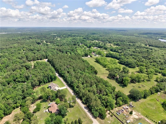 drone / aerial view of a heavily wooded area