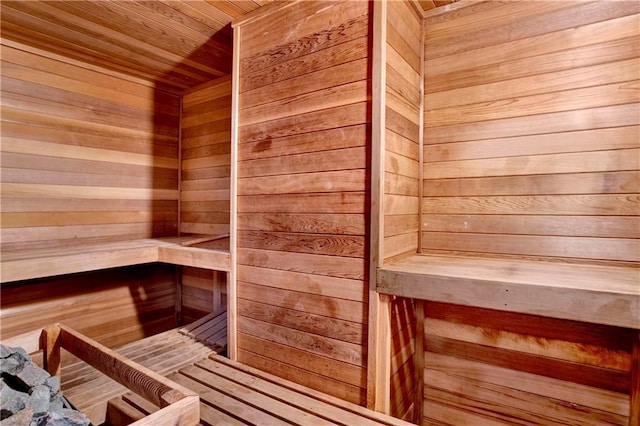 view of sauna