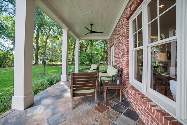 3009 Riverside Dr, Mobile, AL 36605 - view of patio / terrace featuring a ceiling fan