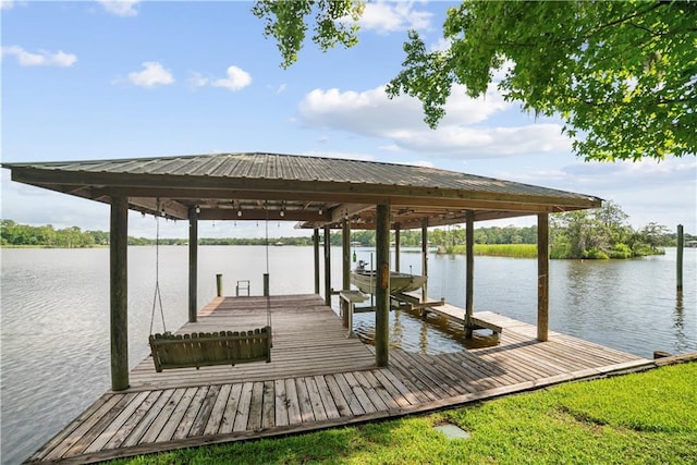 3009 Riverside Dr, Mobile, AL 36605 - dock featuring boat lift and a water view