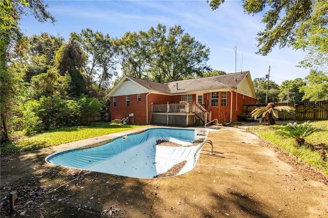 view of pool featuring a deck