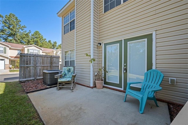 view of patio featuring central air condition unit