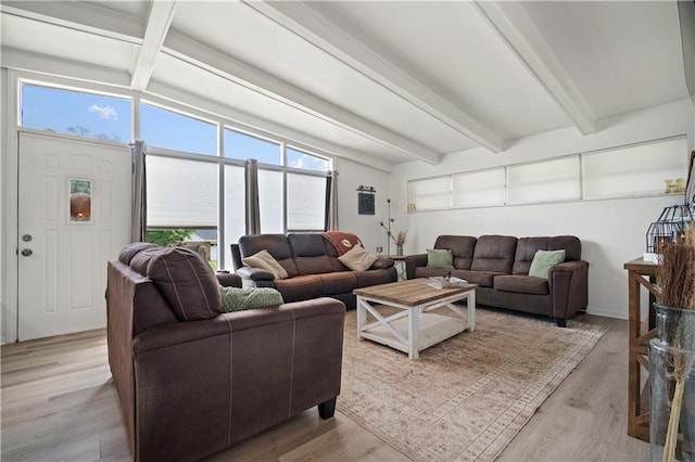 5554 Racine Ave, Mobile, AL 36618 - living area with beamed ceiling and light wood-type flooring