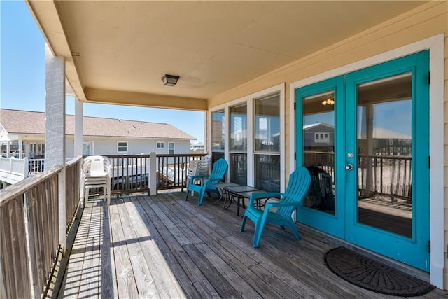 deck with french doors