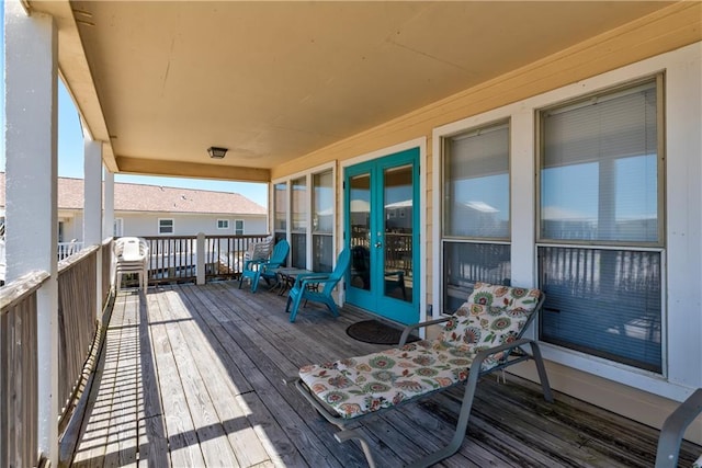 deck with french doors