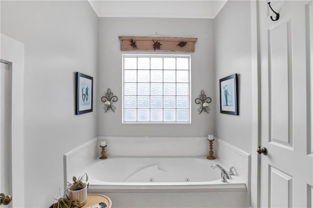 bathroom with a washtub