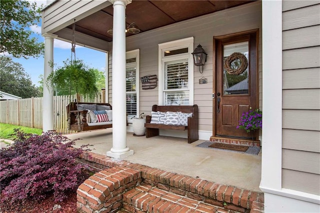 property entrance with a porch