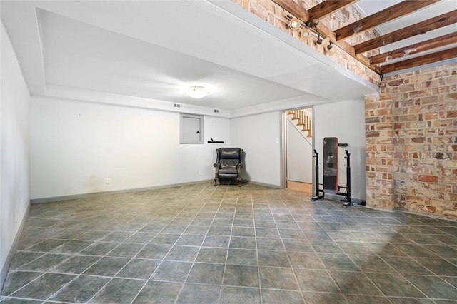 2007 Levert Dr N, Mobile, AL 36607 - finished basement featuring stairway, tile patterned floors, and baseboards