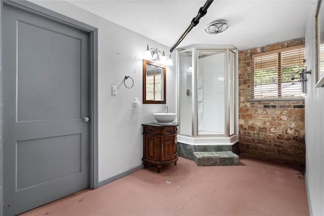 2007 Levert Dr N, Mobile, AL 36607 - bathroom with vanity, baseboards, and concrete flooring