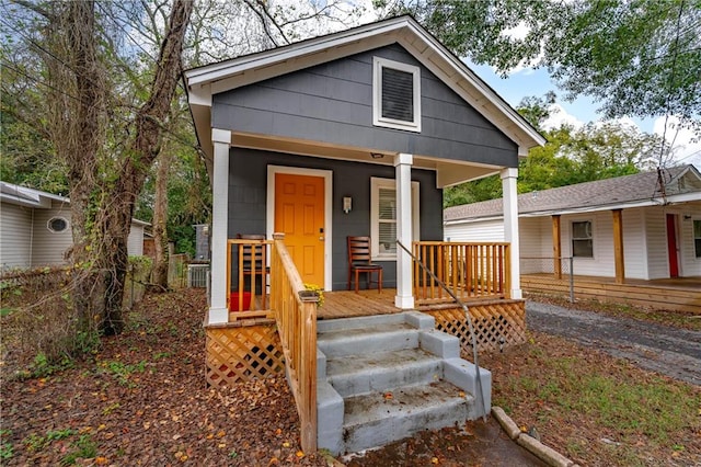 bungalow featuring a porch