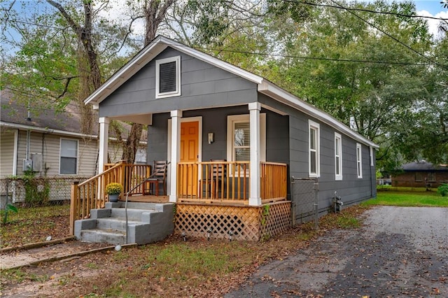 bungalow with a porch