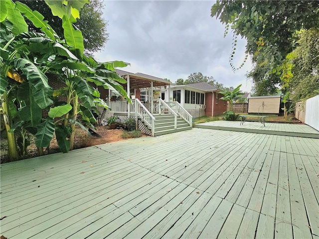 view of wooden deck