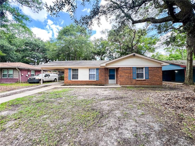 view of single story home