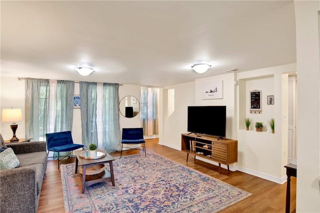 living room featuring hardwood / wood-style floors