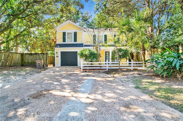 view of front of house featuring a garage