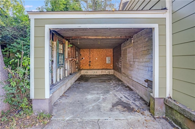 exterior space featuring a carport