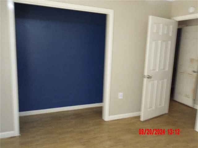 unfurnished bedroom featuring wood-type flooring