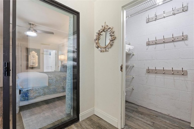 1051 Beach Blvd W Unit 9B, Gulf Shores, AL 36542 - bathroom featuring wood finished floors and ceiling fan