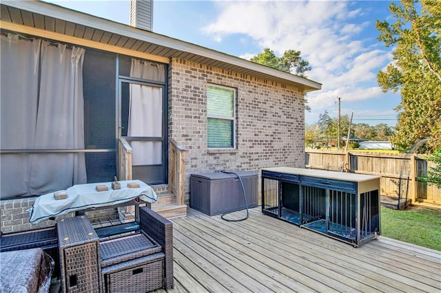 view of wooden deck