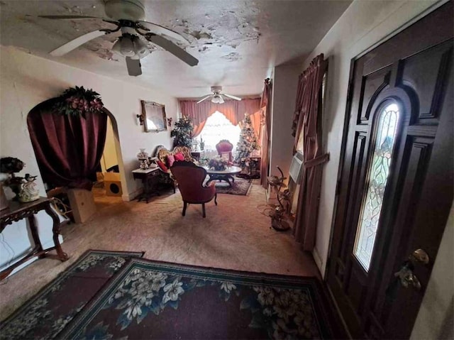 sitting room featuring carpet