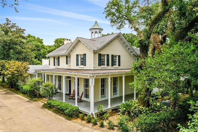 view of front of property with a porch