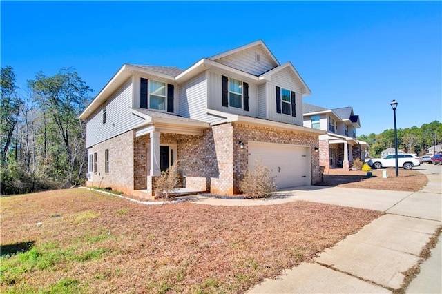 view of front of home with a garage