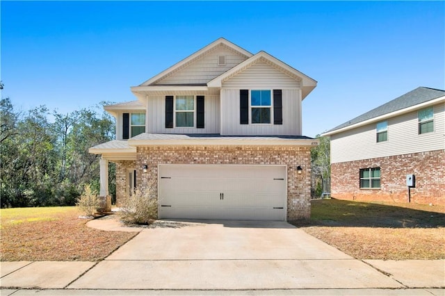 view of front of home with a garage