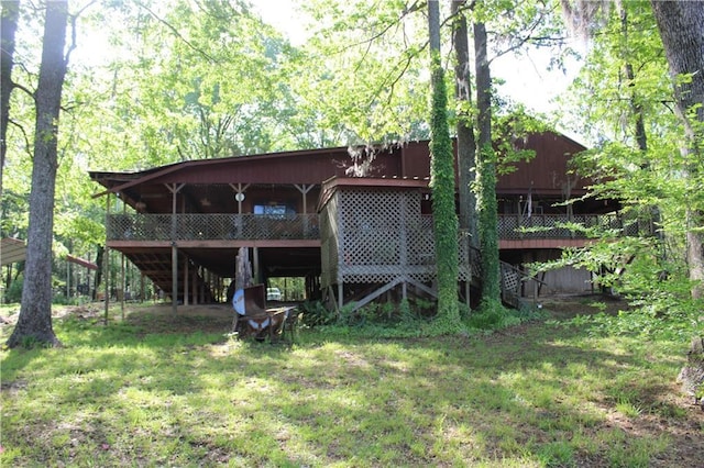view of outdoor structure featuring stairway