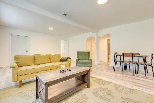 2711 Briley St, Mobile, AL 36606 - living area featuring light wood-type flooring and recessed lighting
