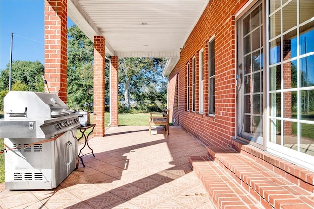 view of patio / terrace featuring area for grilling