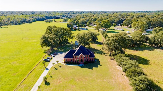 bird's eye view with a rural view