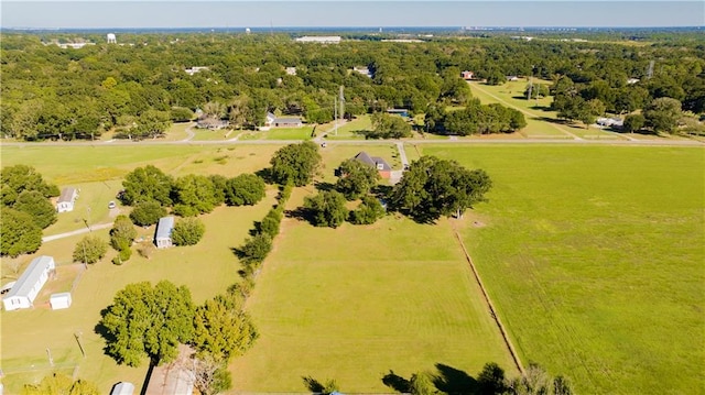 aerial view featuring a rural view